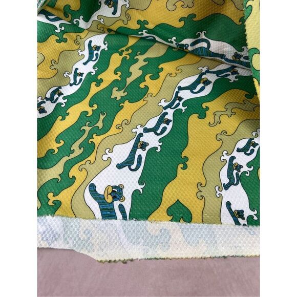Vintage Mod MCM 1970s Psychedelic Cat Print Fabric Peter Max Style - Picture 6 of 8